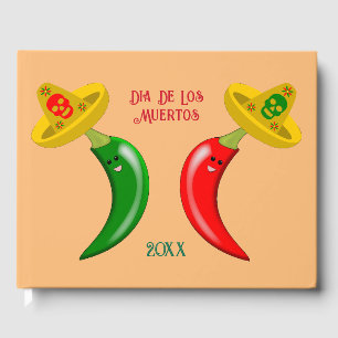 Libro De Visitas Día del Muerto Personalizado Mexicano del Chilis