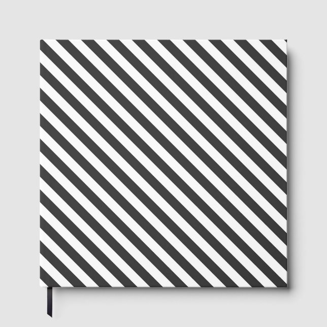 Libro De Visitas Diagonal black and white stripes  pattern (Anverso)