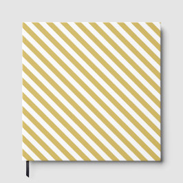 Libro De Visitas Diagonal golden yellow and white stripes pattern