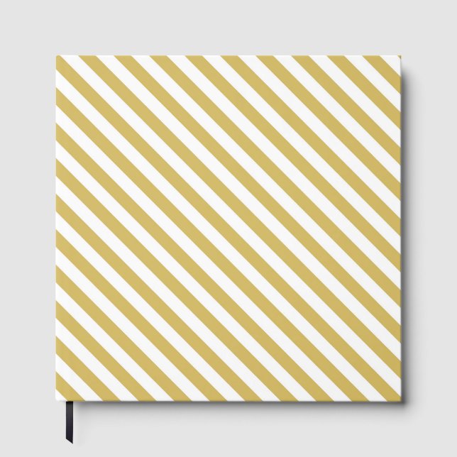 Libro De Visitas Diagonal golden yellow and white stripes pattern (Anverso)