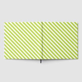 Libro De Visitas Diagonal lime green and white stripes pattern