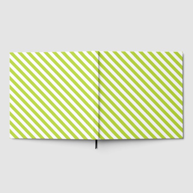 Libro De Visitas Diagonal lime green and white stripes pattern (Lleno)