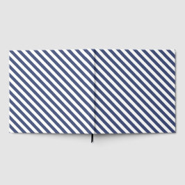Libro De Visitas Diagonal navy blue and white stripes pattern