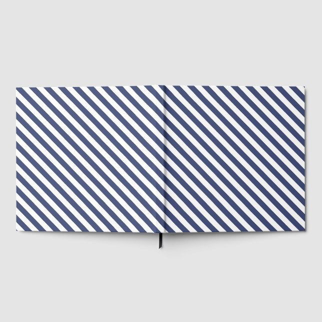 Libro De Visitas Diagonal navy blue and white stripes pattern (Lleno)