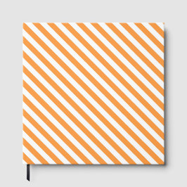 Libro De Visitas Diagonal orange and white stripes pattern