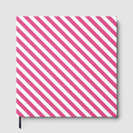 Libro De Visitas Diagonal pink and white stripes pattern