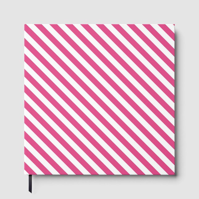 Libro De Visitas Diagonal pink and white stripes pattern (Anverso)