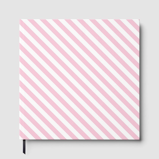 Libro De Visitas Diagonal white and pink stripes pattern (Anverso)
