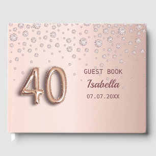 Libro De Visitas diamantes de oro de Rosa 40 años