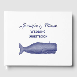 Libro De Visitas Dibujo de ballena vintage del siglo XIX N