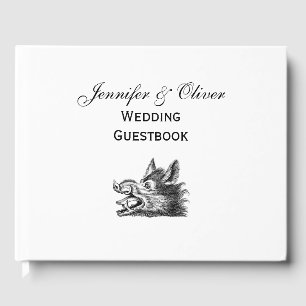 Libro De Visitas Dibujo en blanco y negro de cabeza de jabalí vinta