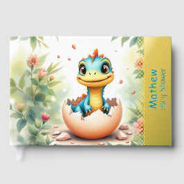 Libro De Visitas Dinosaurio fuera del Huevo Baby Shower