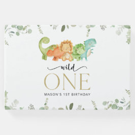 Libro De Visitas Dinosaurios Cutos, T-Rex, Jurásico, Primer Cumplea