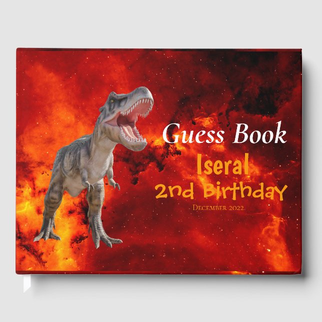 Libro De Visitas Dinosaurios T Rex Fire Jurassic World (Anverso)