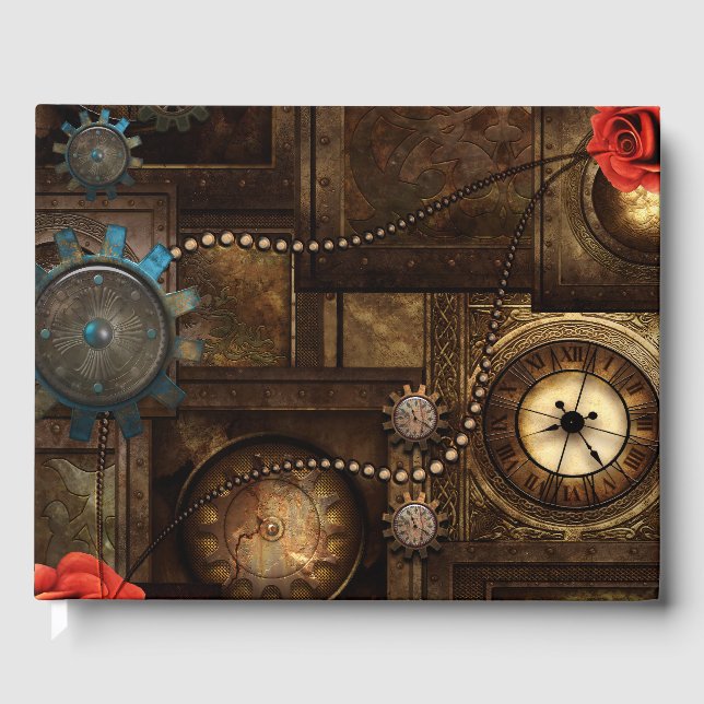 Libro De Visitas Diseño bonito de steampunk (Anverso)