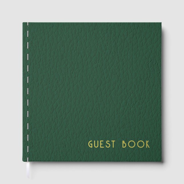 Libro De Visitas Diseño de cuero verde (Anverso)