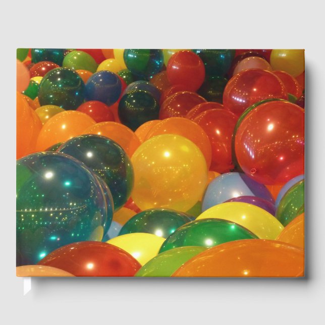 Libro De Visitas Diseño de Fiestas coloridos de globos (Anverso)