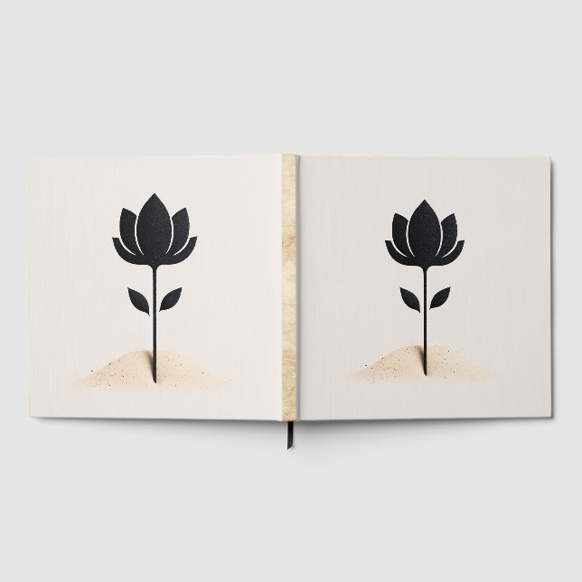 Libro De Visitas Diseño de flores abstractas (Lleno)