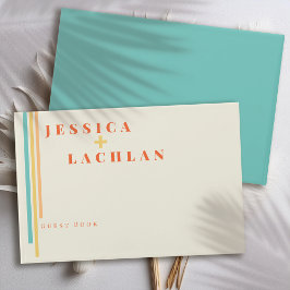 Libro De Visitas Diseño de Moda retro con Boda de franjas coloridas