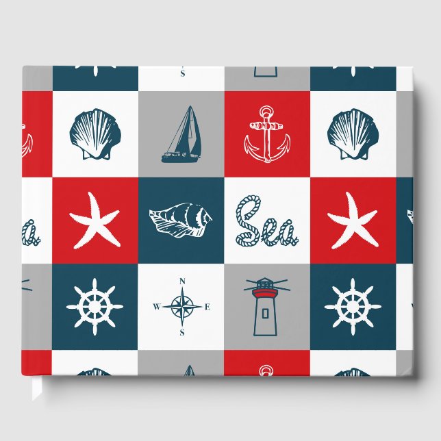 Libro De Visitas Diseño de temática náutica (Anverso)