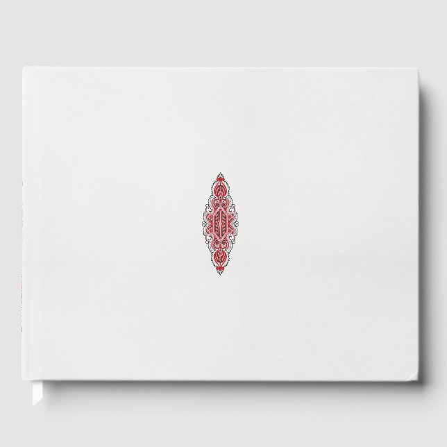 Libro De Visitas diseño de un patrón rojo y blanco (Anverso)