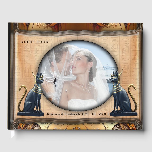 Libro De Visitas Diseño egipcio, islámico, árabe y africano moderno (Anverso)