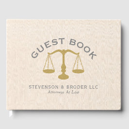 Libro De Visitas Diseño minimalista Linen Beige y Escala de Derecho