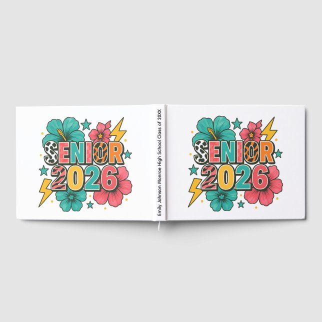 Libro De Visitas Diseño Vibrante de Celebración de Último Año (Lleno)