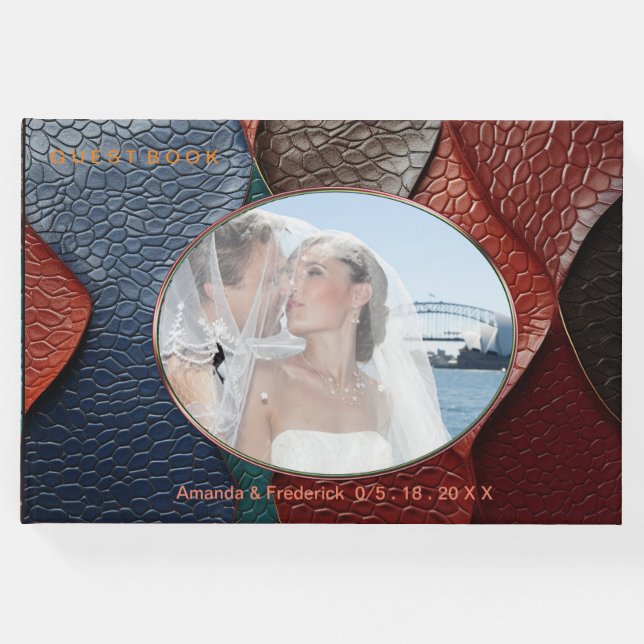 Libro De Visitas Diseños artísticos de textura de cuero artístico (Anverso)