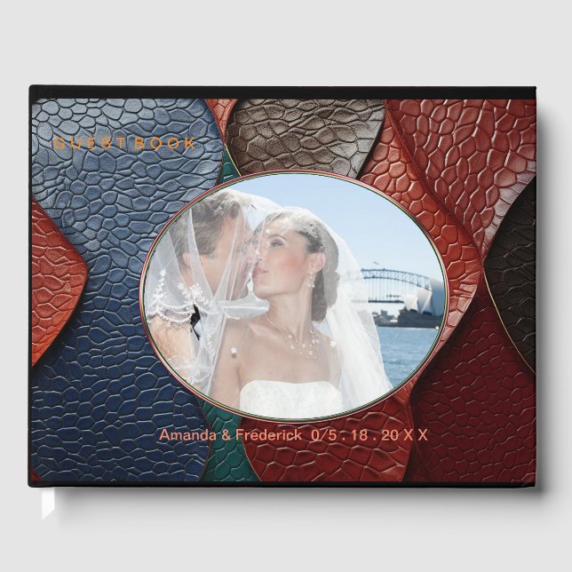 Libro De Visitas Diseños artísticos de textura de cuero artístico (Anverso)