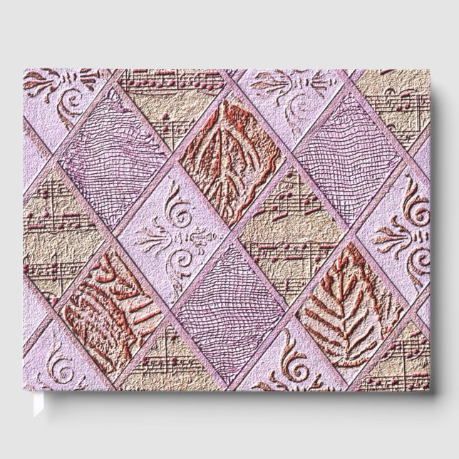 Libro De Visitas Diseños De Diamantes En Rosa (Anverso)