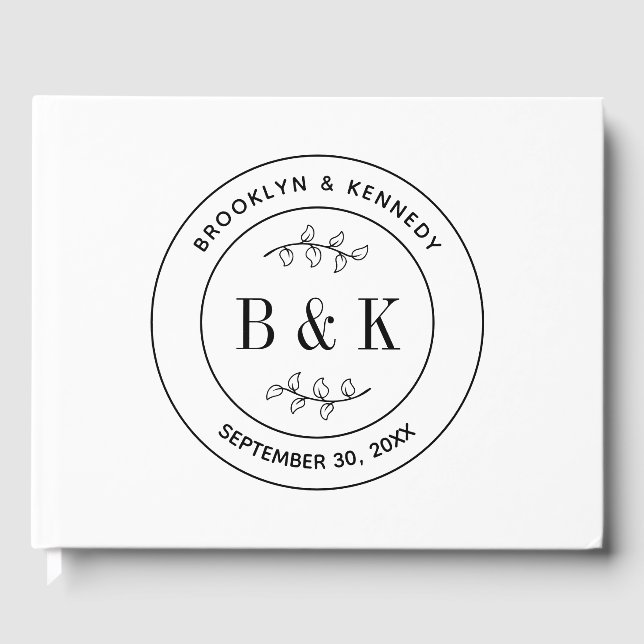 Libro De Visitas Diversión Floral Botánica Monograma Nombre de la P (Anverso)