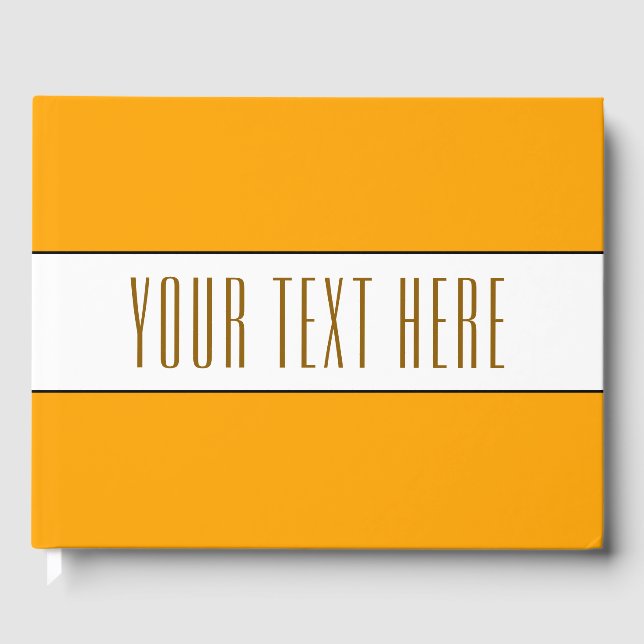 Libro De Visitas Divertido amarillo dorado blanco franjas negras tu (Anverso)