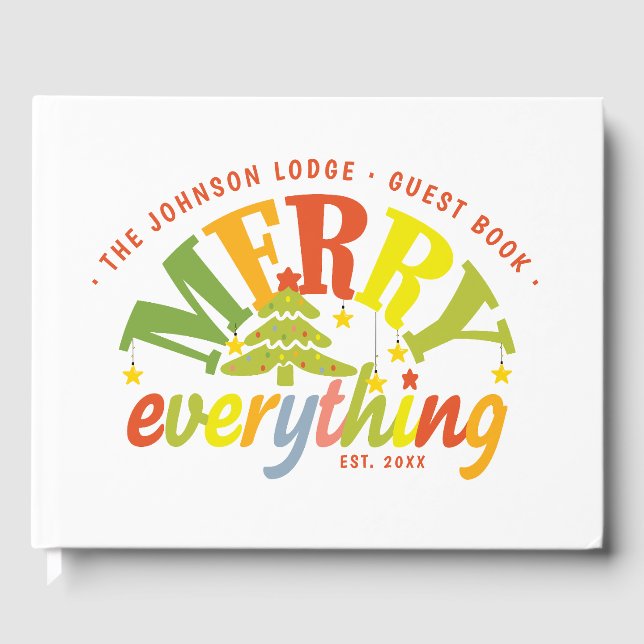 Libro De Visitas Divertido merry Everything Familia Rental House Na (Anverso)