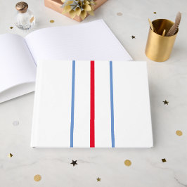 Libro De Visitas Diviértete Rayas de Carreras Rojas y Azules Elegan