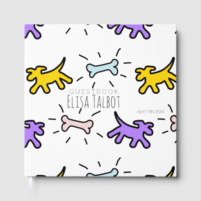 Libro De Visitas Dogs Bones Graffiti Style Kids Birday Guest Book (Anverso)