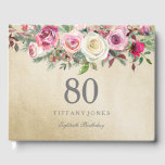 Libro De Visitas Dorado White Rose Floral 80th Birthday Guest Book<br><div class="desc">Dorado White Rose Floral 80th Birthday Guest Book Para ver el conjunto a juego ver Nest Store y Nest Store</div>