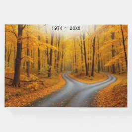 Libro De Visitas Dos caminos en un bosque otoñal