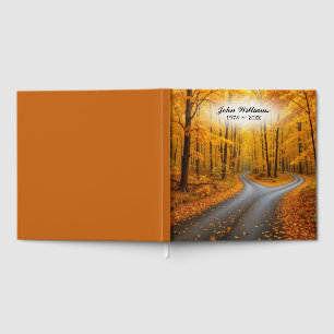 Libro De Visitas Dos caminos en un bosque otoñal
