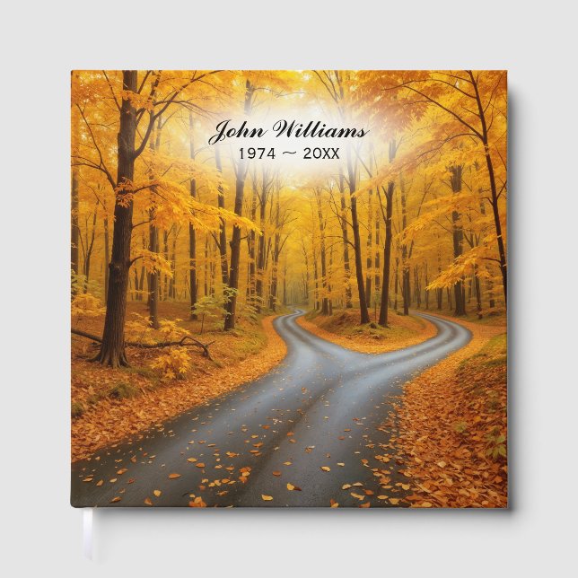 Libro De Visitas Dos caminos en un bosque otoñal (Anverso)
