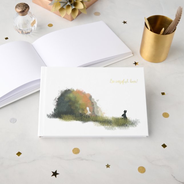 Libro De Visitas Dos Conejos en un campo (Anverso Abierto)