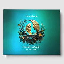 Dos lunas de media luna decoradas con flores delic