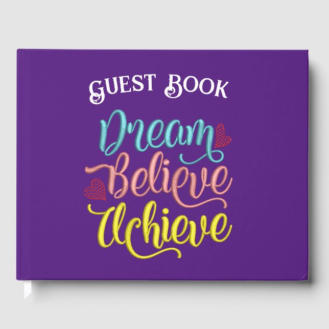 Libro De Visitas Dream Believe Lograr una cita Inspiradora (Anverso)