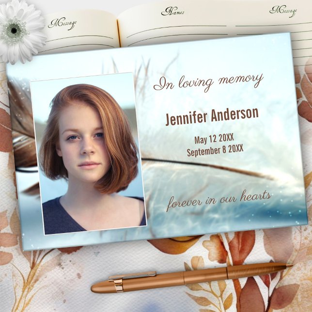 Libro De Visitas Dream Feather Funeral Memorial Photo Guest Book (Subido por el creador)