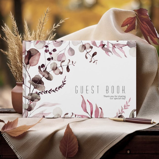 Libro De Visitas Dreamy Foliage Boda Burgundy ID817 (Subido por el creador)