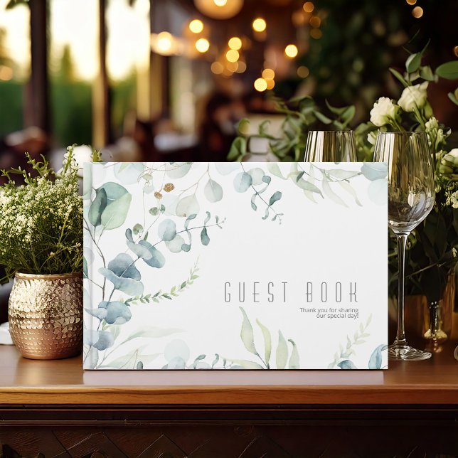 Libro De Visitas Dreamy Greenery Boda Blue Green ID817 (Subido por el creador)