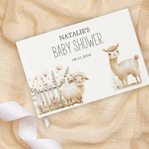 Libro De Visitas Ducha de Bebé Animales de Granja Pequeña Guardería