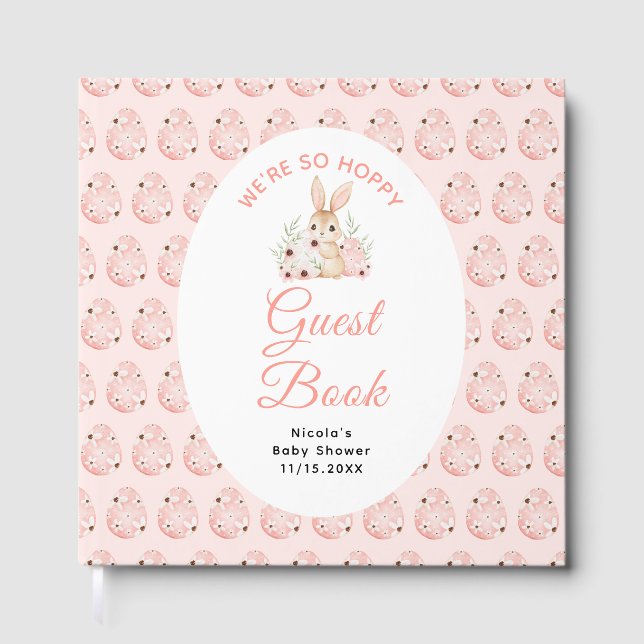Libro De Visitas Ducha de bebé del conejo de Pascua (Anverso)