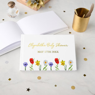 Libro De Visitas Ducha de Bebé Pequeña Flor Silvestre