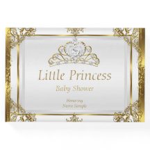 Ducha de Bebé Princesa Perla Blanca Dorada